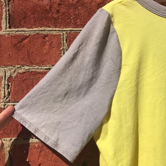 Yellow and Gray Colorblock Chaser Breezy Short Sleeve Tee - Picture 9 of 11